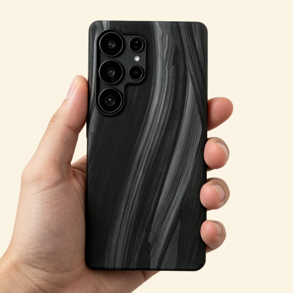 Charcoal Graphite Sweep Case for Samsung Galaxy S Series — in-hand lifestyle shot