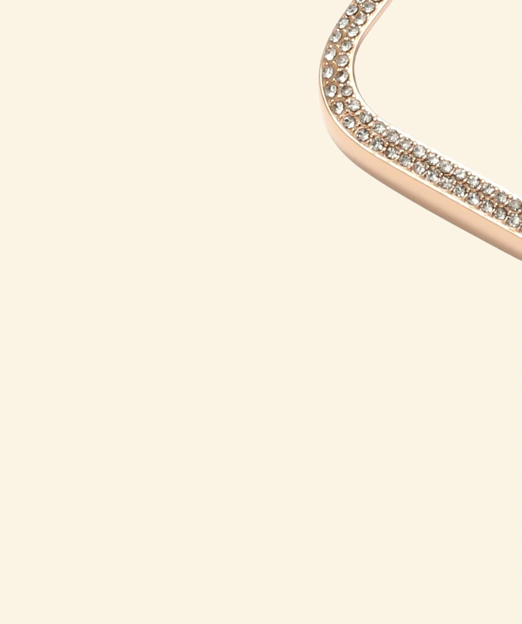 Rose Gold Double-Row Crystal Pavé Apple Watch Case — bottom corner detail