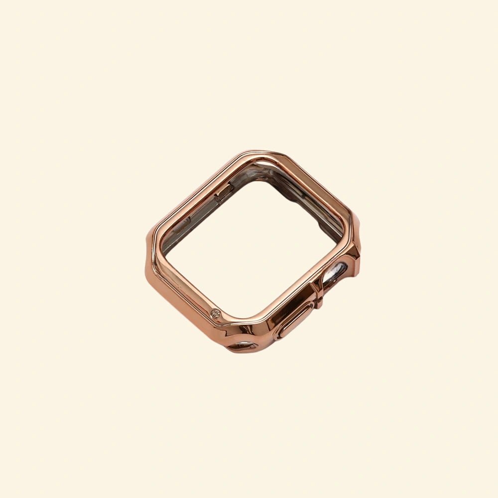 Glossy Rose Gold Rivet Case for Apple Watch — Specimen No. 10543 - Carapace StudioApple Watch CaseCarapace StudioCarapace StudioCS-10543-RSGD-RVT-AW-1Apple Watch Ultra 3 (49mm)Glossy Rose Gold Rivet Apple Watch Case — full frame floating view showing rivet corner details, Specimen No. 10543