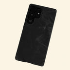Obsidian Botanical Leaf Case for Samsung Galaxy S Series — angled top-down floating view