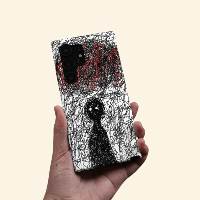 Chaotic Mind Doodle Case for Samsung Galaxy S Series — angled studio view