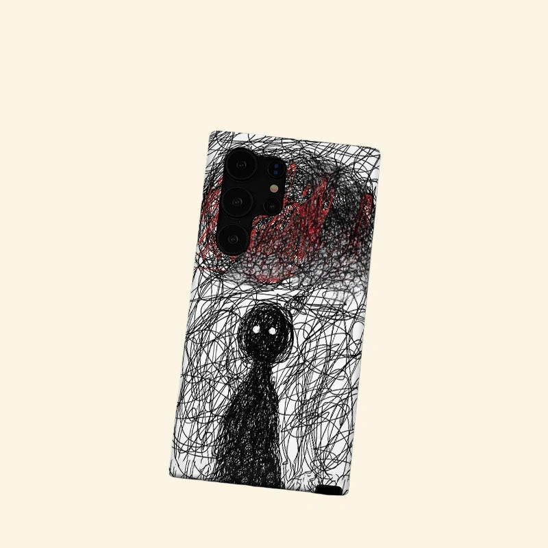 Chaotic Mind Doodle Case for Samsung Galaxy S Series — close-up top detail