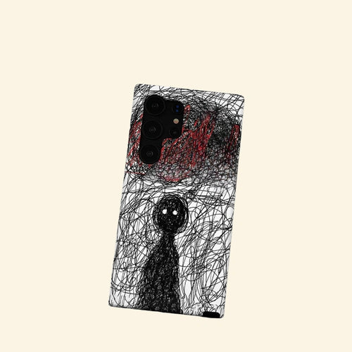 Chaotic Mind Doodle Case for Samsung Galaxy S Series — close-up top detail