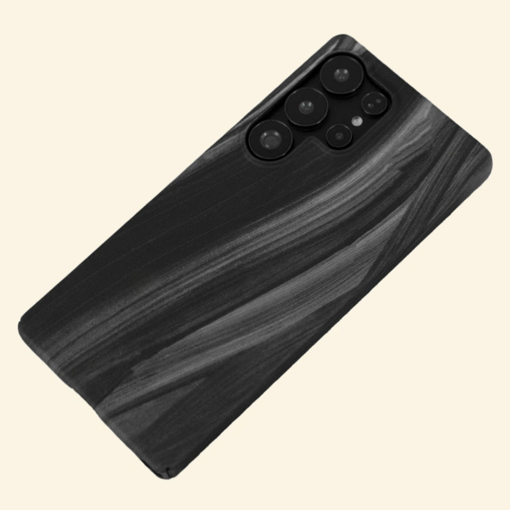 Charcoal Graphite Sweep Case for Samsung Galaxy S Series — top-down floating view