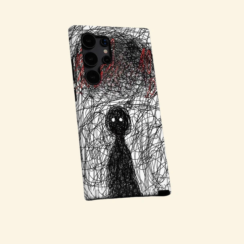 Chaotic Mind Doodle Case for Samsung Galaxy S Series — side angle view