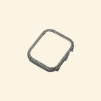 Gunmetal Double-Row Crystal Pavé Apple Watch Case — bottom corner detail