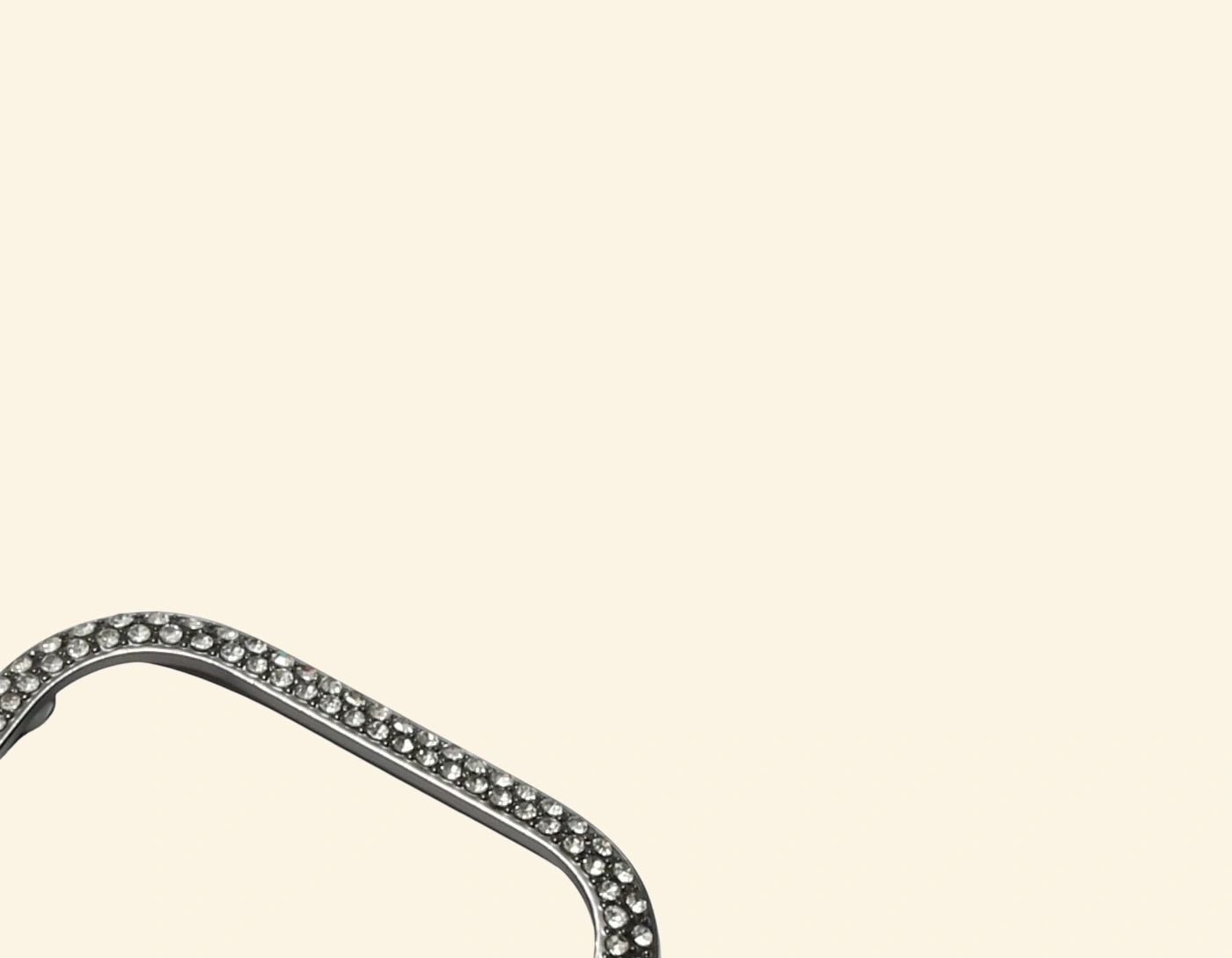 Gunmetal Double-Row Crystal Pavé Apple Watch Case — top corner detail