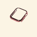 Glossy Rose Gold Apple Watch Case — top corner and button cutout detail, Specimen No. 10538