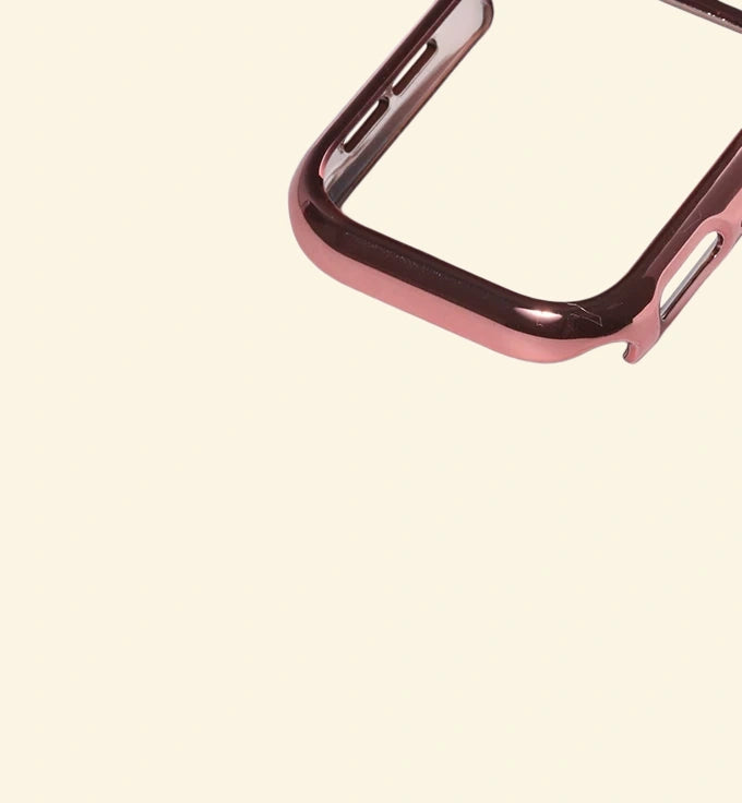 Glossy Rose Gold Apple Watch Case — lower corner angle, Specimen No. 10538