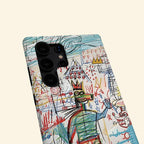 Neo-Expressionist Crown Graffiti Case for Samsung Galaxy S Series — angled studio view
