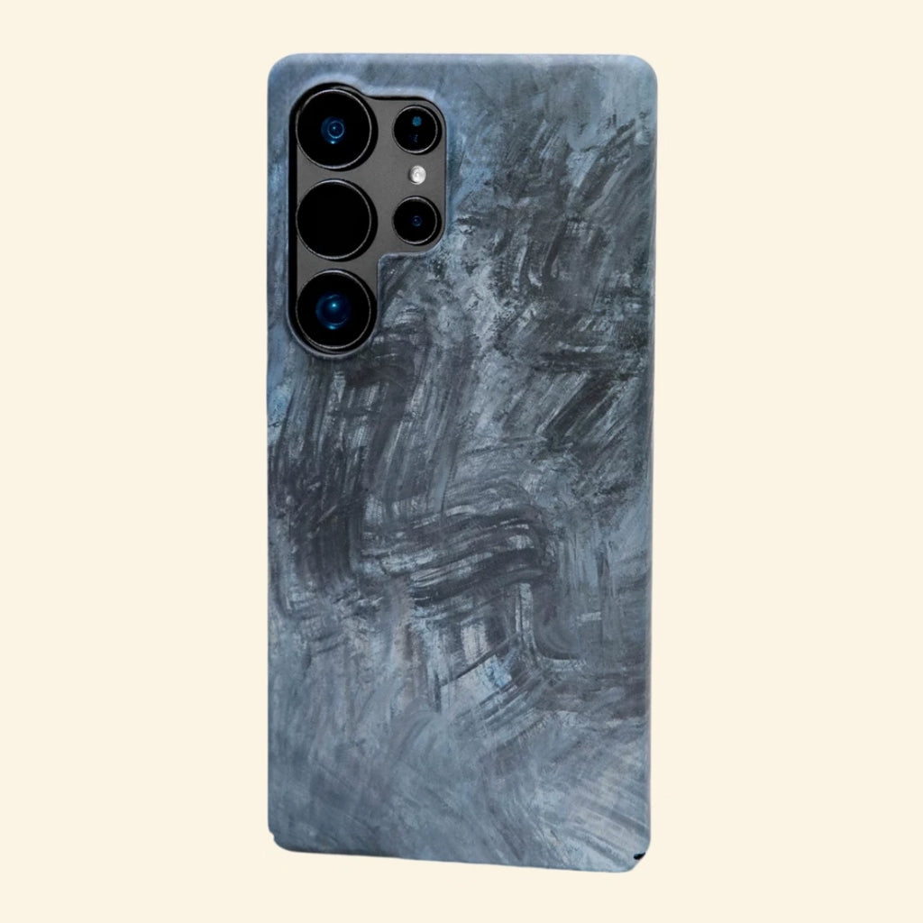 Slate Navy Crosshatch Brush Case for Samsung Galaxy S Series — flat back studio view