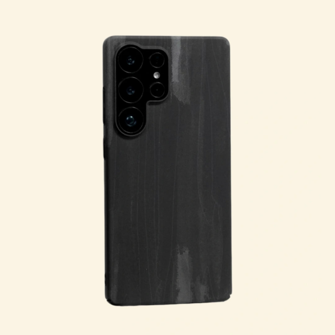 Charcoal Ebony Wood Grain Case for Samsung Galaxy S Series — flat back studio view