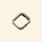 Sleek Silver Rivet Apple Watch Case — full frame floating view showing rivet corner details, Specimen No. 10544