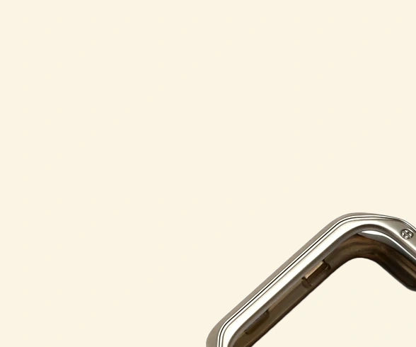 Sleek Silver Rivet Apple Watch Case — top corner rivet accent close-up, Specimen No. 10544