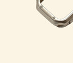 Sleek Silver Rivet Apple Watch Case — bottom corner rivet and button cutout detail, Specimen No. 10544