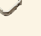 Sleek Silver Rivet Apple Watch Case — side profile with Digital Crown cutout, Specimen No. 10544