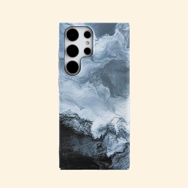 Slate Blue Swirl & Crag Case for Samsung Galaxy S Series — flat back studio view