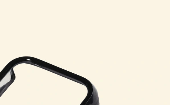 Glossy Onyx Black Apple Watch Case — lower corner angle, Specimen No. 10536