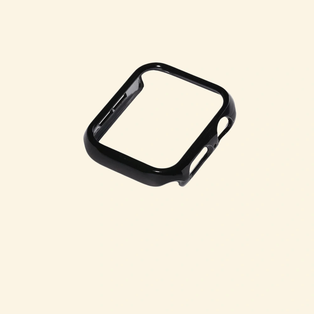 Glossy Onyx Black Apple Watch Case — top corner detail, Specimen No. 10536