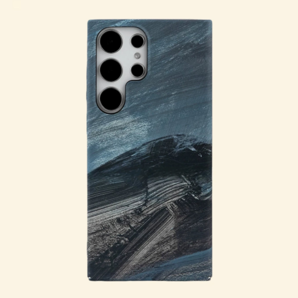 Slate Blue Wave & Ridge Case for Samsung Galaxy S Series — flat back studio view