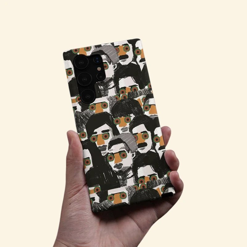Observer Portrait Montage Case for Samsung Galaxy S Series - Carapace StudioPhone CaseCarapace StudioCarapace StudioSPEC-9787-PORTRAIT-SGS-1Samsung Galaxy S26 UltraObserver Portrait Montage Case — close-up detail of portrait collage print