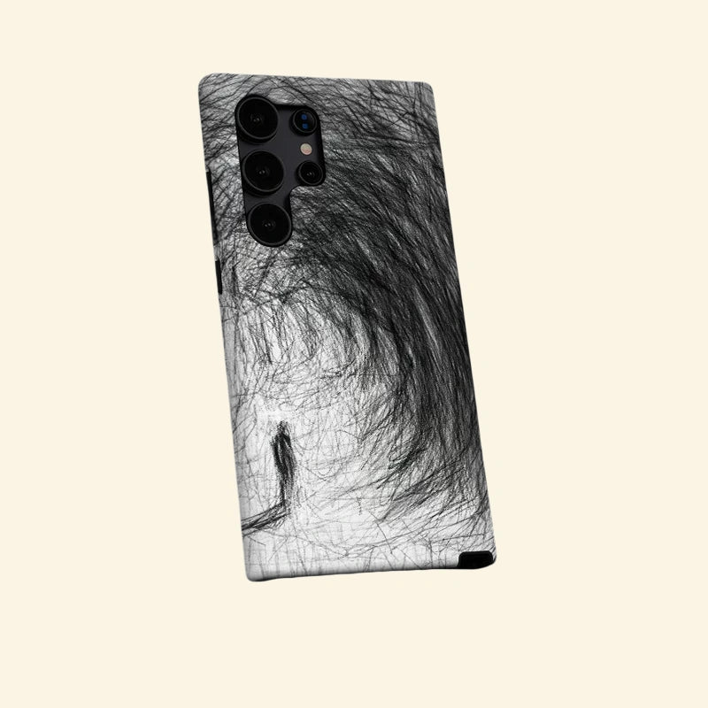 Solitary Wanderer Sketch Case for Samsung Galaxy S Series — angled view