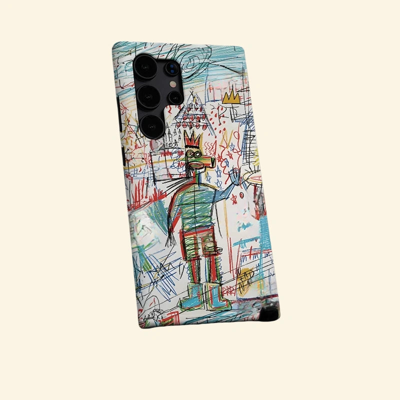 Neo-Expressionist Crown Graffiti Case for Samsung Galaxy S Series — side profile view