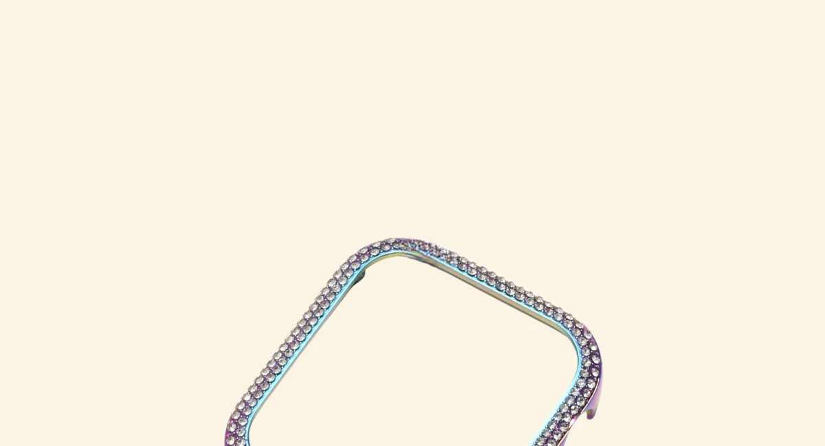 Rainbow Titanium Double-Row Crystal Case for Apple Watch - Carapace StudioApple Watch AccessoriesCarapace StudioCarapace StudioCS-10534-RAINBOW-PAVE-1Apple Watch Ultra 3 (49mm)Rainbow Titanium Double-Row Crystal Pavé Apple Watch Case — top arc detail