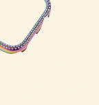 Rainbow Titanium Double-Row Crystal Case for Apple Watch - Carapace StudioApple Watch AccessoriesCarapace StudioCarapace StudioCS-10534-RAINBOW-PAVE-1Apple Watch Ultra 3 (49mm)Rainbow Titanium Double-Row Crystal Pavé Apple Watch Case — side with button cutout detail