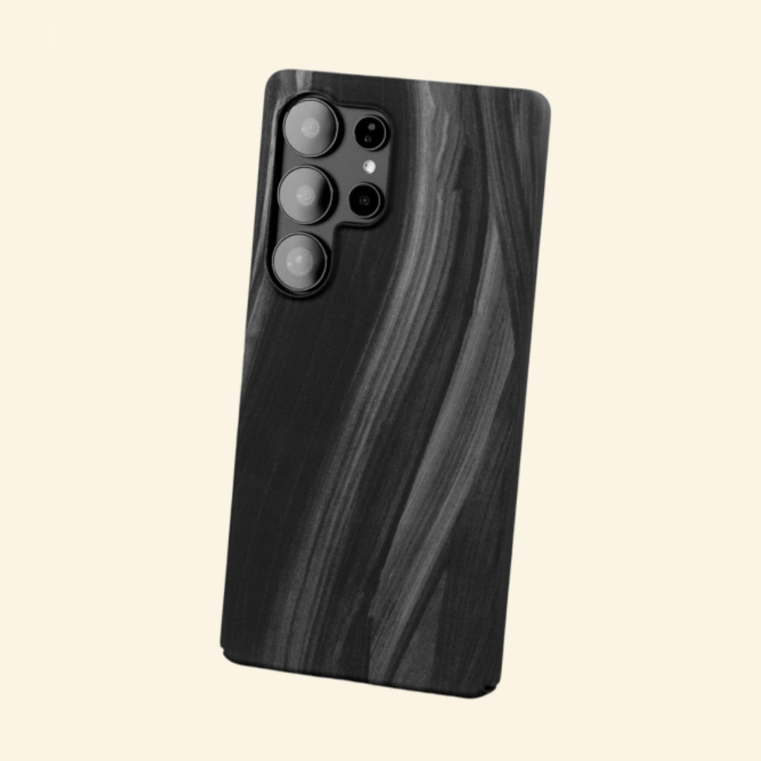 Charcoal Graphite Sweep Case for Samsung Galaxy S Series — angled floating studio view