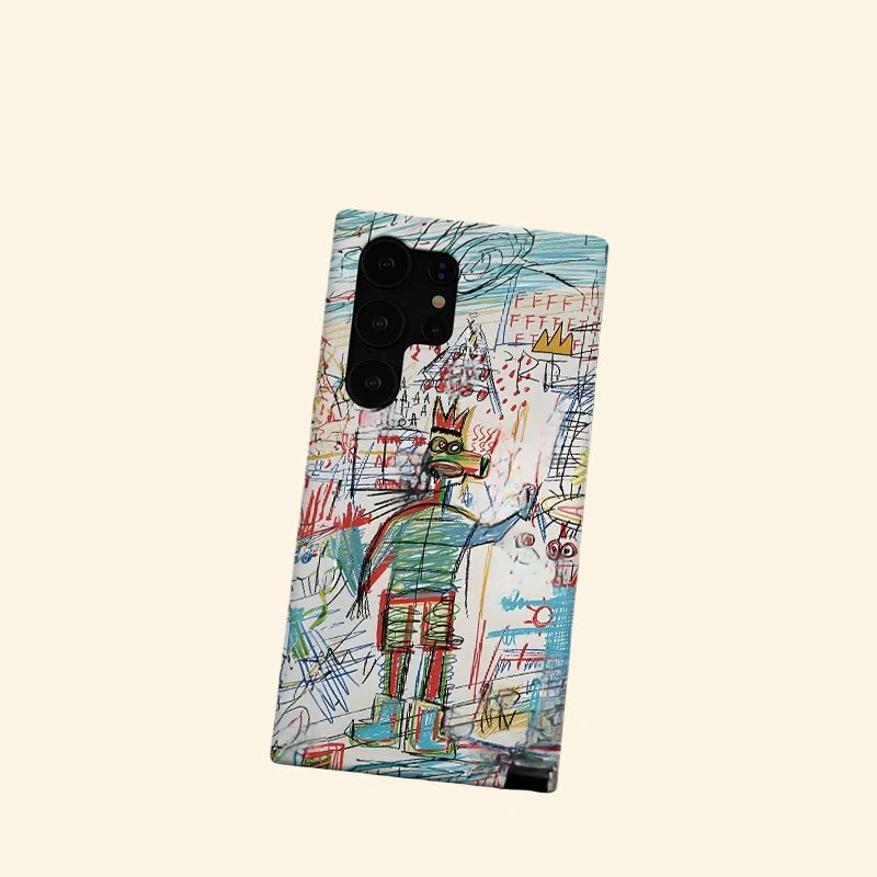 Neo-Expressionist Crown Graffiti Case for Samsung Galaxy S Series — close-up detail shot